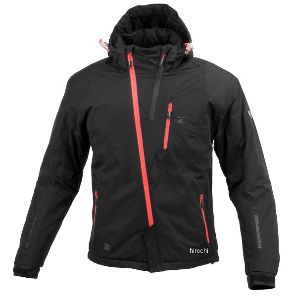 Nylon Jackets - 【メーカー在庫あり】 コミネ KOMINE 秋冬モデル プロテクトウインターパーカ ネオブラック/赤 2XLサイズ JK-5892 HD店