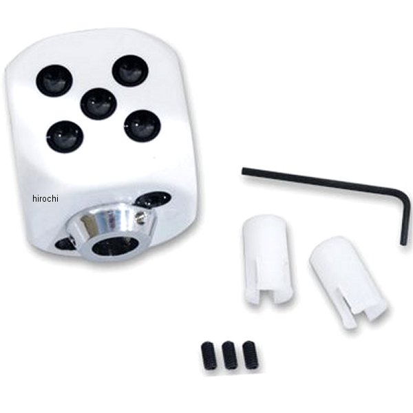 【メーカー在庫あり】 ガッツクローム ダイスシフトノブ 白 AA037WH HD店