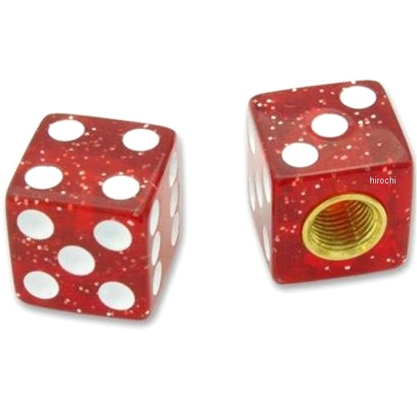 【メーカー在庫あり】 ガッツクローム バルブキャップセット グリッターダイス 赤 AA111GRD HD店