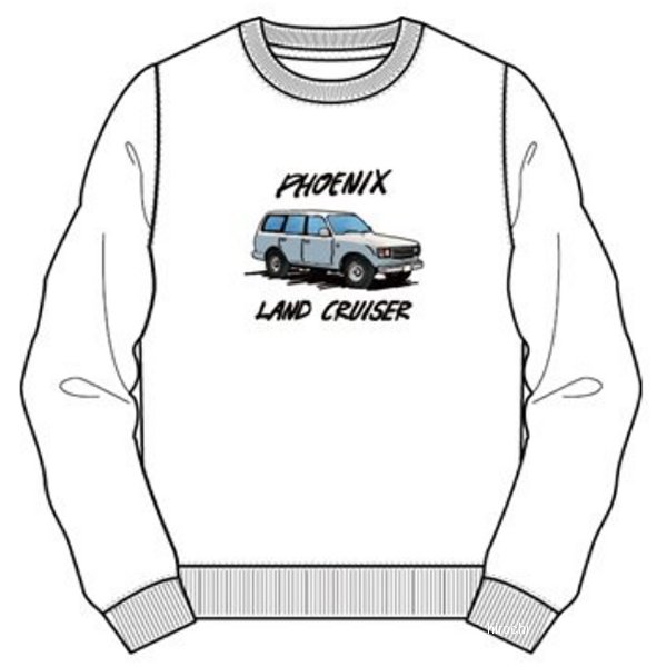 トヨタ ランドクルーザー スウェットシャツ ランクルフェニックス 白 Lサイズ 2202TY02-32 HD店