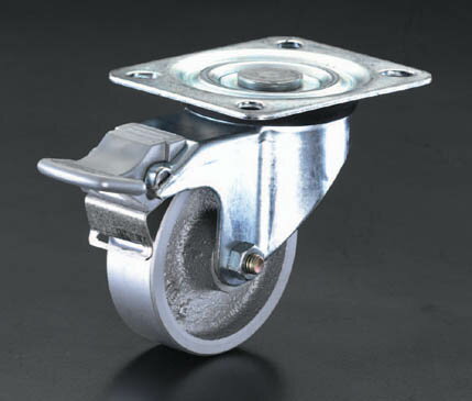 【メーカー在庫あり】 エスコ ESCO 200mm キャスター 自在・後ブレーキ・スティール車輪 000012067278 ..