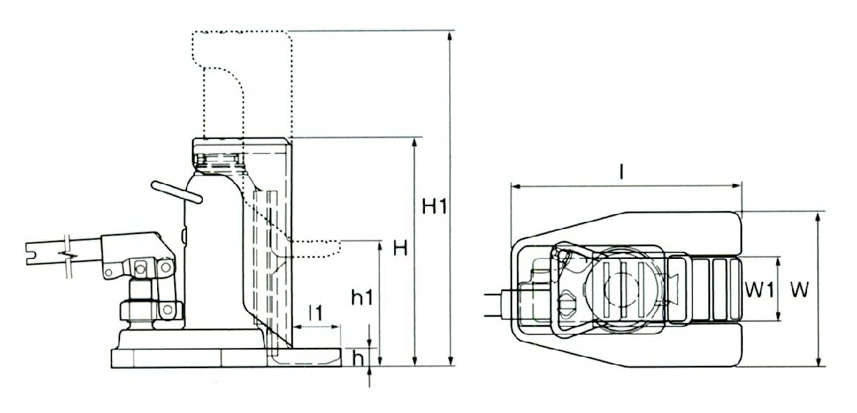 【メーカー在庫あり】 エスコ ESCO 1.0ton 爪付ジャッキ 長爪 000012245484 HD店