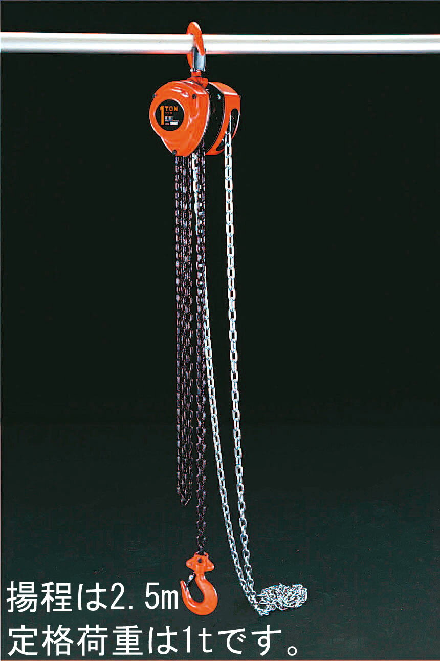 【メーカー在庫あり】 エスコ ESCO 1.0 tonx2.5m チェーンブロック 000012010135 HD店