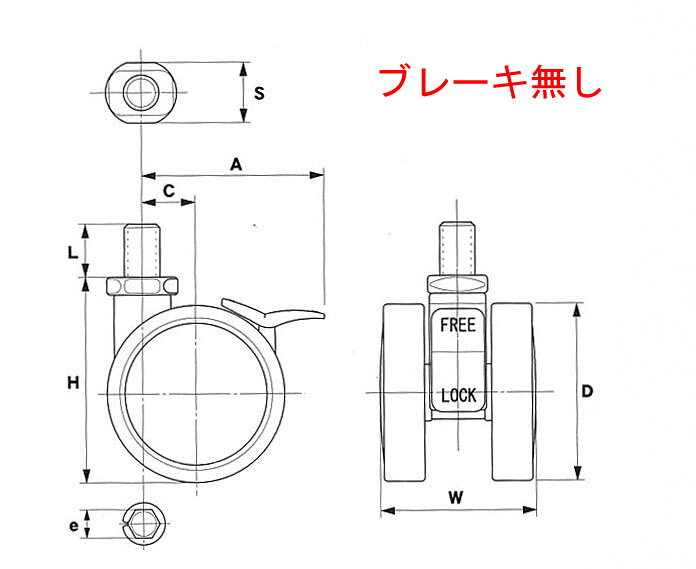 【メーカー在庫あり】 エスコ ESCO 40mm キャスター ツインホイール 000012254805 HD