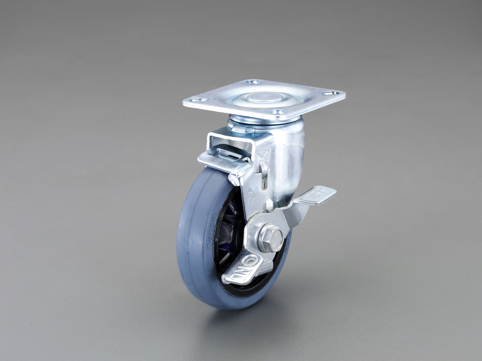 ●材質:金具:スチール(ユニクロームメッキ)、車輪:ゴム●車輪径×幅:125×32mm●耐荷重:110kg●全高:165mmベアリング入自在(ストッパー付)000012258191 HD　