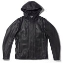 カドヤ KADOYA 春夏モデル レザージャケット フード RIDERS PARKA 黒 3Lサイズ 1649 HD店