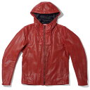 カドヤ KADOYA 春夏モデル レザージャケット パンチング RIDERS PARKA-PL 赤 Mサイズ 1650 HD店