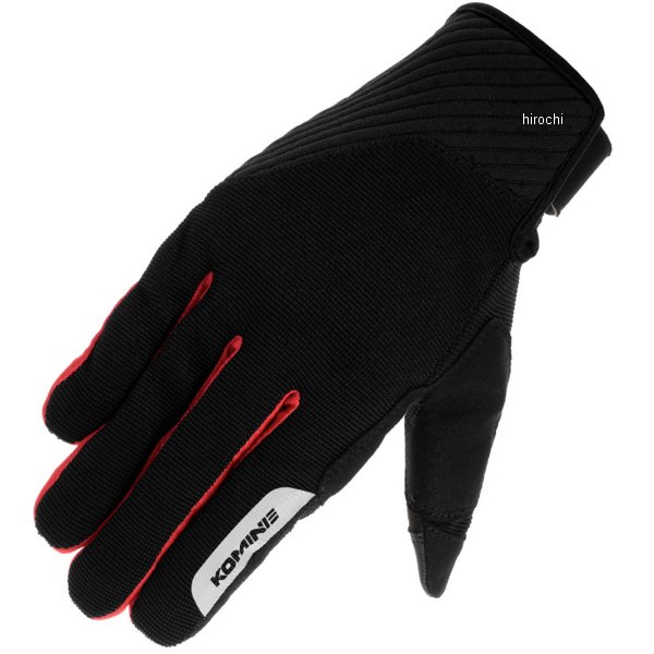 【メーカー在庫あり】 コミネ KOMINE 春夏モデル ストレッチメッシュグローブ ルーチェII 黒/赤 Lサイズ GK-1853 HD店