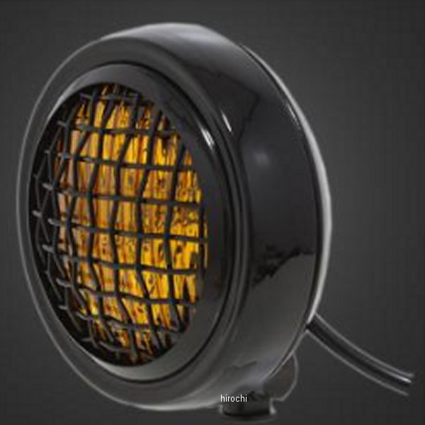 ガレージT＆F 4インチ薄型ヘッドライト イエローレンズ+各種ステーSET ステーB DS1100クラシック 黒 DS1100CHED03BKY HD店