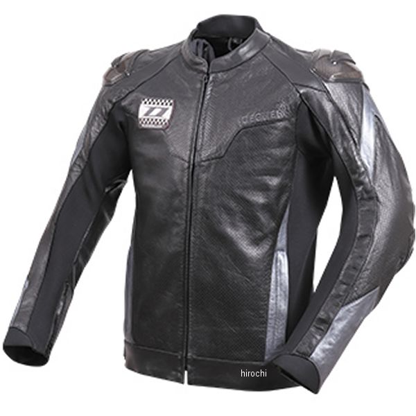 【メーカー在庫あり】 デグナー DEGNER メッシュレザーレーシングジャケット 黒/ガンメタル X