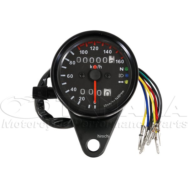 田中商会 汎用（12V） 60mm スピードメーター フェイス(160km表示) ca1635 HD店