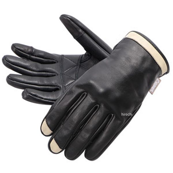 女士手套 - 【メーカー在庫あり】 デグナー DEGNER レディース レザーグローブ 黒/アイボリー Sサイズ FRTG-88 HD店
