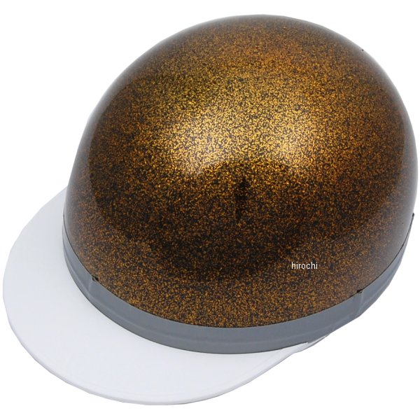 【メーカー在庫あり】 NBS バイクパーツセンター ハーフヘルメット コルク半 三つボタン ブラックゴールドラメ フリーサイズ(57-60cm未満) 701010 HD店(2)