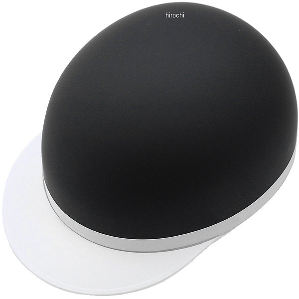 Half Cap Type - 【メーカー在庫あり】 NBS バイクパーツセンター ハーフヘルメット 白ツバ マットブラック 57-59cm 710906 HD店