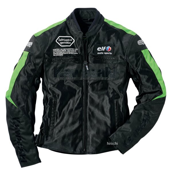 カワサキ純正 カワサキ×elf ライディングメッシュジャケット 黒/緑 Mサイズ J8001-2904 HD店