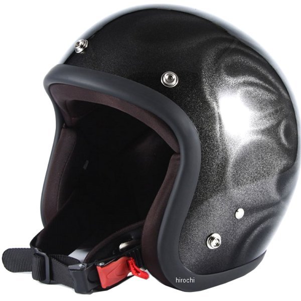 ナナニージャム 72JAM ジェットヘルメット JET GHOST FLAME 黒 フリーサイズ(57-60cm未満) JG-23 HD店