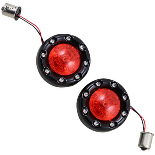 【USA在庫あり】 カスタム ダイナミクス ターンシグナル R. Bullet Ringz 黒/赤 2020-1935 HD店