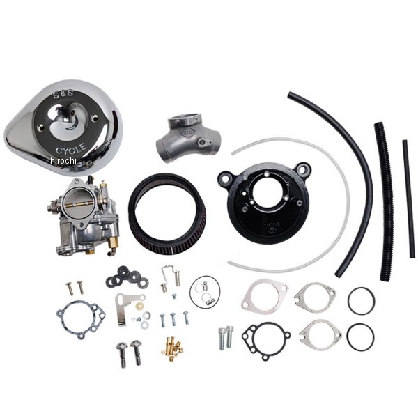 S&Sサイクル スーパーEキャブレター&ティアドロップステルスエアクリーナーキット 99年-05年 ツインカム クローム 110-0149 HD店