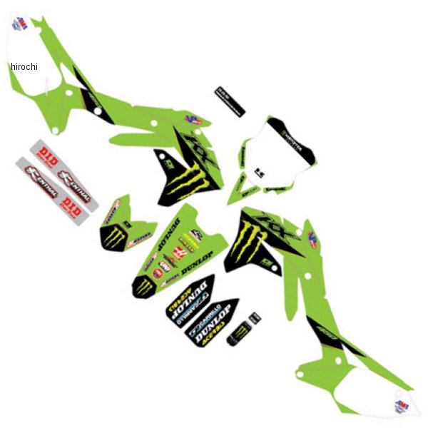 【USA在庫あり】 D'cor Visuals グラフィックキット 16年-18年 KX 450 F 緑/黒 4302-6522 HD店