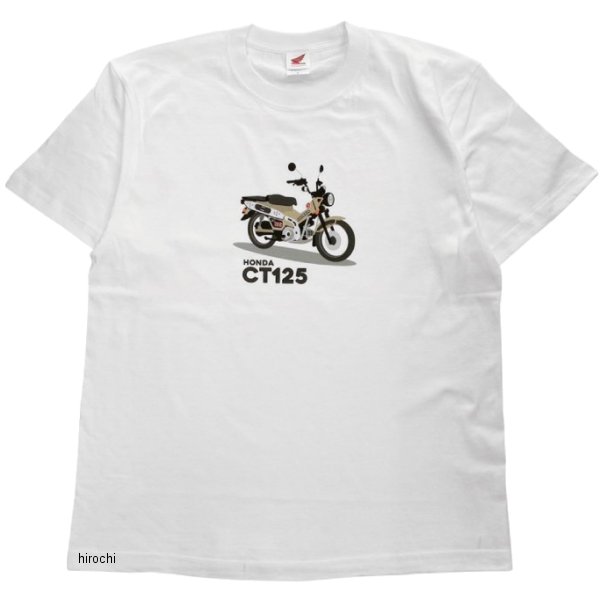 ホンダ ハンターカブ プリントTシャツサイズ:Mカラー:ホワイト/ベージュ素材:綿100%【仕様説明】ホンダのハンターカブがプリントされたTシャツです。本田技研工業(株)公認のライセンス取得商品です。Tシャツは大人がすっきりと着こなせるしっかりとした5.6オンスのヘビーウエイト生地を採用。しっかりしているので繰り返し着てもよれることが少なくスタイリングが決まる一枚です。M:身丈69cm、身幅52cm、肩幅46cm、袖丈20cm丸胴仕様2301HD01-09楽天 HD店