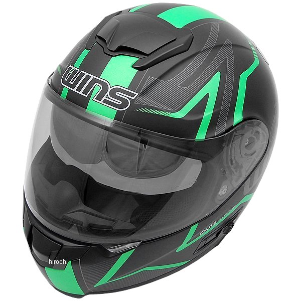 【メーカー在庫あり】 ウインズ WINS フルフェイスヘルメット FF-COMFORT GTZ マットブラック/緑 Mサイ..