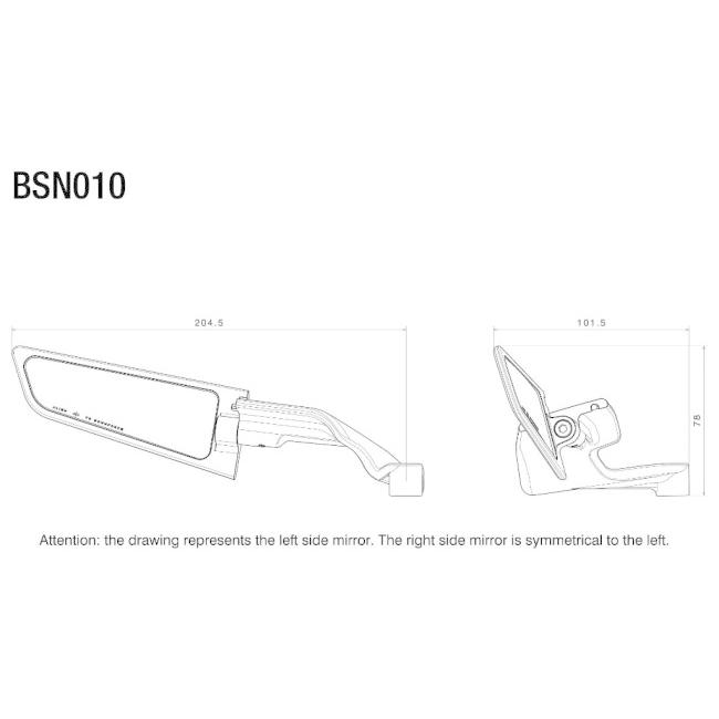 リゾマ rizoma ミラー Stealth Naked ダークグレー 左右ペア BSN010D HD店