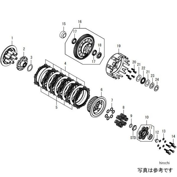 【メーカー在庫あり】 SP武川 スペシャルクラッチインナーキット タイプ-R スリッパークラッチ モンキー125 02-02-0179 HD店