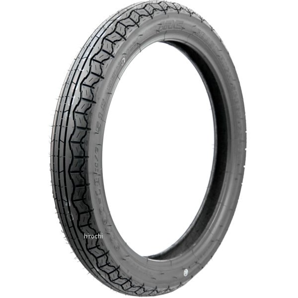 井上ゴム工業 IRC GRAND HIGH SPEED GS19用途:フロント用リム径:18インチチューブタイヤトレッド幅:96mm標準リム幅(インチ):2.15許容リム幅(インチ):1.85-2.50タイヤ幅:90mm偏平率:100%構造:バイアス荷重指数:54(212kg)速度記号:S(180km/h)1本売り【GRAND HIGH SPEED GS19特徴】SRやエストレアに代表される、クラシカルなバイクやビンテージマシンにもマッチしたトラディショナルなパターンデザインが魅力。バイクの足下を飾る、カスタムパーツのワンアイテムとしてもおすすめだ。シチュエーションの変化に富むツーリングでの使用を想定し、高いウェット性能とタイヤ剛性を確保している。・構　造フロントタイヤ、リアタイヤともにシングルラジアスを採用することでナチュラルなハンドリングを実現。また、アクティブなライディングにも対応できるように、剛性が極めて高い極太ナイロンカーカスをフロント、リアともに採用した。特に重量車対応サイズのリアには極太ナイロンカーカスを4枚重ねに。その結果、さらに剛性がアップ。・パターンマシンの雰囲気を引き出し、足下を引き締めるトラディショナルなセンターリブパターン。プロライダーによる実車評価を繰り返すことにより、メイングルーブとサイプの適正配置化に成功した。見た目の雰囲気とタイヤの性能が、ハイレベルでバランスしている。コンパウンドスポーツバイアス系タイヤに採用されているコンパウンドをこのタイヤにも採用。トラディショナルなパターンとのマッチングにも考慮し、パターンとコンパウンドの相乗効果によってウェットコンディションでも安定したライディングを約束する。【代表車種】01年-09年 ヤマハ SR40010年-17年 ヤマハ SR400129066楽天 HD店　