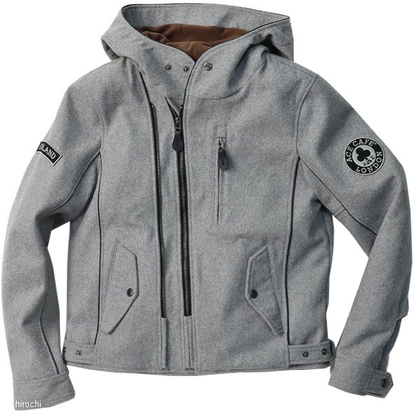 【メーカー在庫あり】 FS2301TJ エースカフェロンドン ACE CAFE LONDON 2024年秋冬モデル メルトンW2フーデッドジャケット ライトグレー Lサイズ FS2301TJ-LGY/L HD店