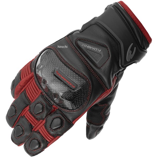 【メーカー在庫あり】 コミネ KOMINE 秋冬モデル カーボンプロテクトウィンターグローブ 黒/赤 Lサイズ GK-851 HD店(2)