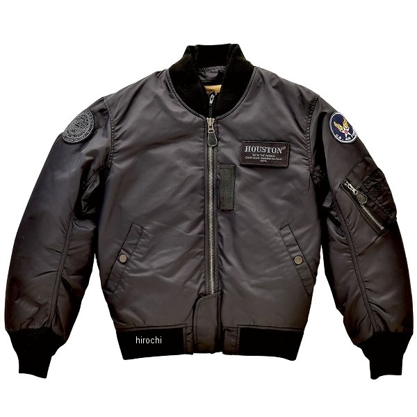 Nylon Jackets - HTVA2211W ヒューストン HOUSTON 2024年秋冬モデル ジャケット MA-1 M/C 黒 Lサイズ HTVA2211WBKL HD店