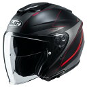 HJH215 エイチジェイシー HJC オープンフェイスヘルメット i30 スライト 黒/赤 Mサイズ HJH215BK11M HD店
