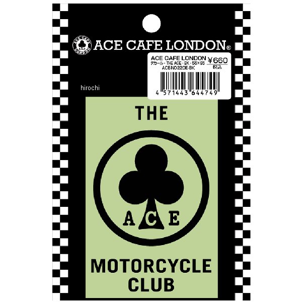 【メーカー在庫あり】 エースカフェロンドン ACE CAFE LONDON デカール THE ACE 黒 ACE-N022DE-BK HD店
