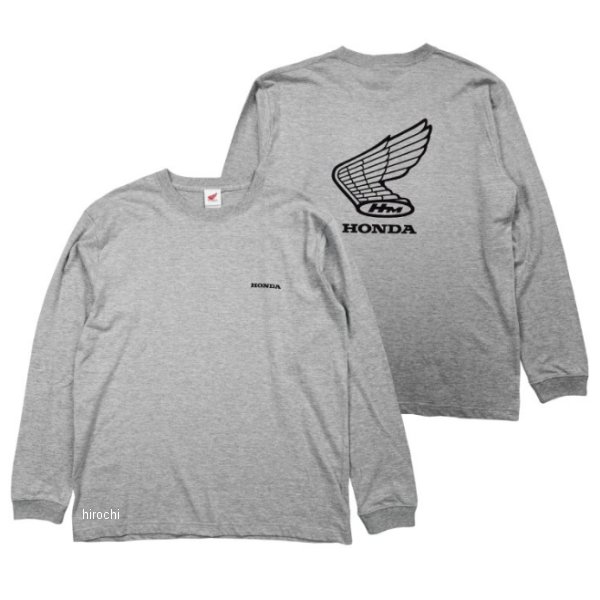 ホンダ レトロウイングマーク長袖Tシャツ Mグレー Mサイズ 2302HD01-52 HD店