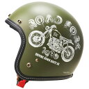 マルシン工業 Marushin オープンジェットヘルメット MCJ5 ロードフォーク マットオリーブ Lサイズ(59-60cm) 3006548 HD店