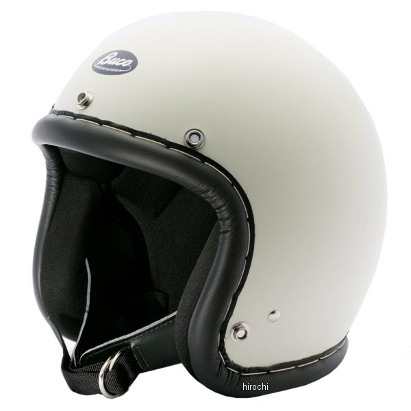 ブコ BUCO ジェットヘルメット エクストラブコ コンペティションサイズ:L(60〜61cm)カラー:マットホワイト帽体:SG規格ヴィンテージスタイルのジェットヘルメットブランドの代表格・トイズマッコイ製ブコに新たなラインナップとして「ハンドステッチ」が登場します。大きく目を引くのはたっぷり通常の倍ほど膨らんだ迫力あるビンディング。特別にアレンジされた大容量のスポンジを本革で包み込んで縫製されています。ボリューム感のある迫力満点のシルエットは、ロードレース、オフロード、フラットトラックなど、往年のさまざまなレースシーンにおいて競技用として使用されていたモデルを再現しています。カラーはマットブラックとマットホワイトの 2 カラー。他のプレーンカラー同様にレギュラーラインナップになります。※ 実物と色が違う場合があります。 御了承ください。【PSマークの種類】PSC【届出事業者名】有限会社トイズマッコイプロダクト【登録検査機関名称】一般財団法人製品安全協会0107EBCC01M5楽天 HD店　