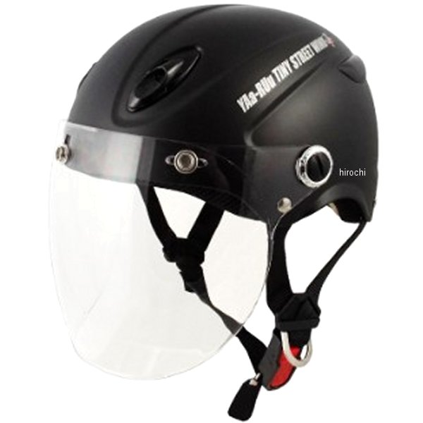 【メーカー在庫あり】 TNK工業 STR-K JT キッズハーフヘルメット クリアシールド付き ハーフマットブラック キッズサイズ(54-56cm未満) 4984679513510 HD店