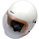 【メーカー在庫あり】 TNK工業 レディースジェットヘルメット GS-6 サクラホワイト フリーサイズ (57-58cm未満) 4984679511998 HD...