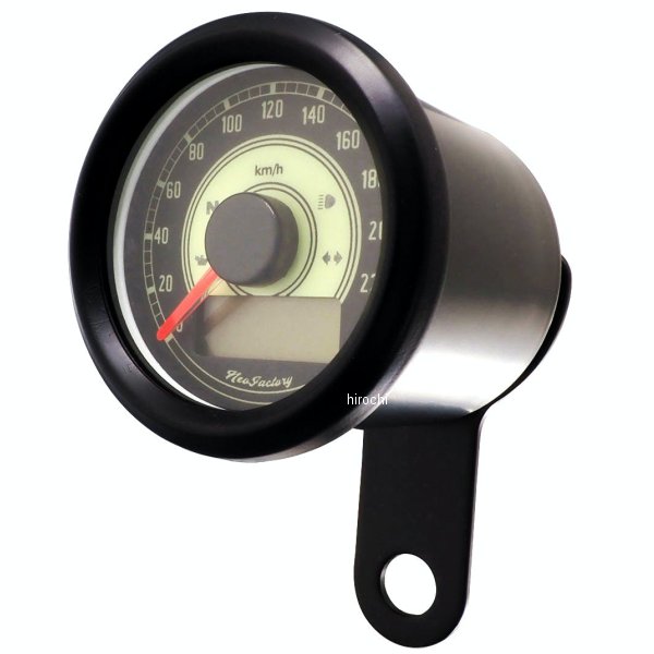 【メーカー在庫あり】 NEO FACTORY ネオファクトリー 48mm レトロフェイス インジケーター付きスピードメーター 黒 031297 HD店