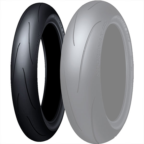 ダンロップ DUNLOP Q5用途:フロント用リム径:17インチチューブレスタイヤ扁平率:70%構造:ラジアル荷重指数:58(236kg)速度記号:(W)(270km/h超)1本売り337181楽天 HD店　