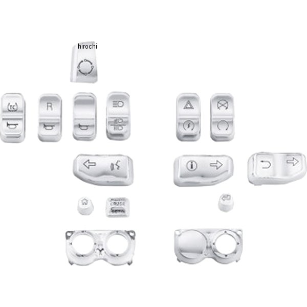 【USA在庫あり】 DRAG スイッチキャップキット 22年-23年 FLTRXST クローム 0616-0393 HD店