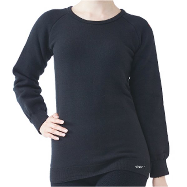 ラフ&ロード 超極厚あったか丸首長袖インナー レディース 黒 WMサイズ MJM-015BK2 HD店