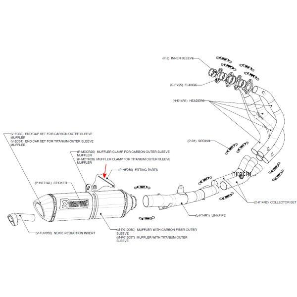 アクラポビッチ AKRAPOVIC フィッティングキット ZZR1400 P-HF280 HD店