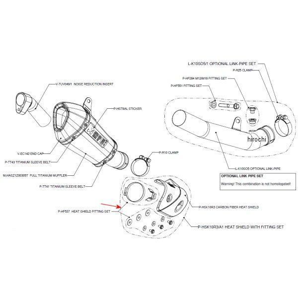 アクラポビッチ AKRAPOVIC フィッティングキット ニンジャ ZX-10R P-HF537 HD店
