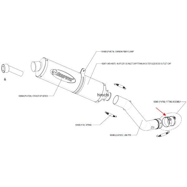 アクラポビッチ AKRAPOVIC フィッティングキット 04年-05年 Z750、Z750S P-HF66 HD店