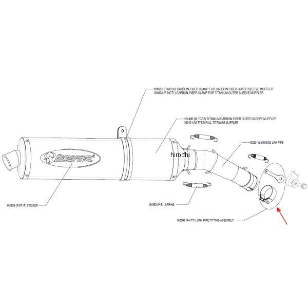 アクラポビッチ AKRAPOVIC フィッティングキット 04年-05年 ZX-10R P-HF71 HD店