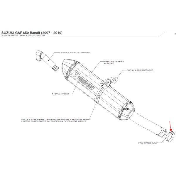 アクラポビッチ AKRAPOVIC フィッティング クランプ 07年-10年 バンディット GSF650 P-R32 HD店