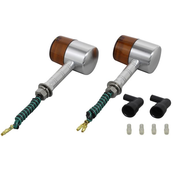 ポッシュ POSH ミドルマシンドウインカー71 スーパーロングステー シングル球 シルバー/オレンジ 093091-W3 HD店