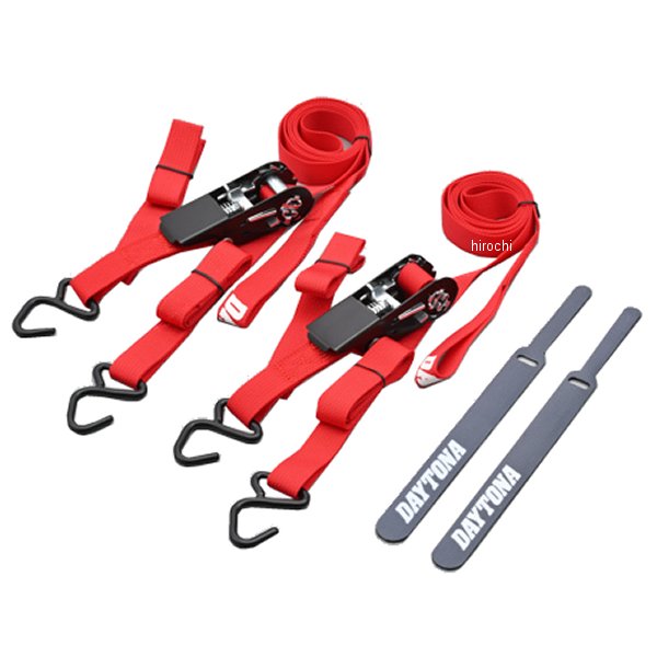 【メーカー在庫あり】 デイトナ ラッシングベルト ラチェット/フック 1500mm 赤 42065 HD店