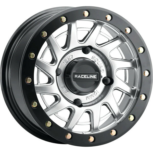 【USA在庫あり】 Raceline Wheels Squad Beadlock ホイール 15x7 - 4/137 - 5+2 (+10 mm) 黒/シルバー 0230-1417 HD店